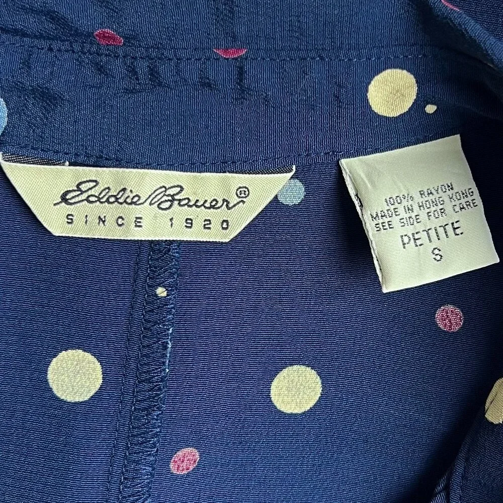Eddie Bauer Dot Print Midi Shirt Dress - sz Small Petite